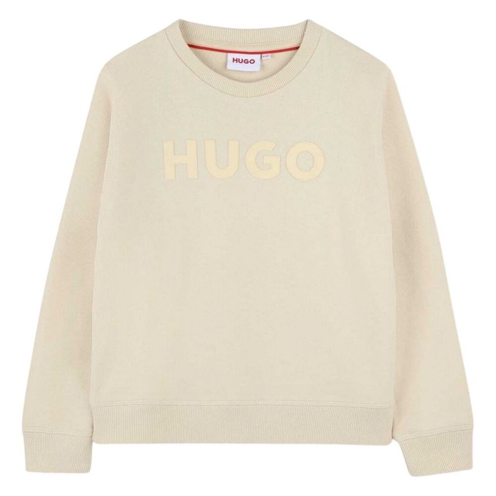 Hugo Childrens/Kids Logo Printed Ribbed Sweatshirt / Stone